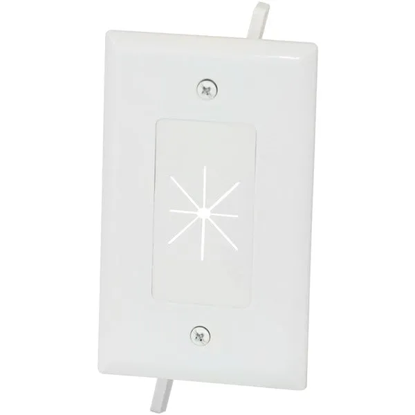 1-Gang Cable Plate with Flexible Opening (White)