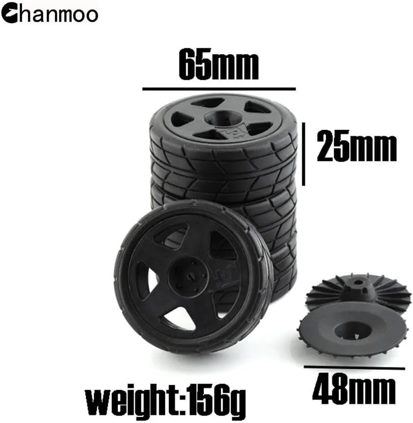 1/10 RC Racing Rally Tires 12mm Hex Wheels Rims and Rubber On Road Tyres for 1/10 RC On-Road Car HPI KYOSHO Tamiya XV01 XV02 TA06 TT01 TT02 PTG2 144001 A959 RC Rally Drift Car 4PCS (White B)