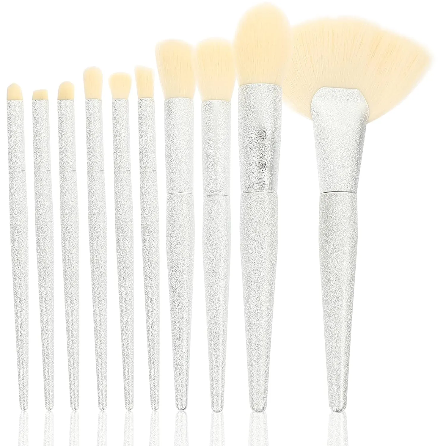 1set Blusher Makeup Brush Eye Shadow Brush Kit Transparent Handle for Blending Applying Contouring Lightweight Sturdy Design for Women Beauty Routine