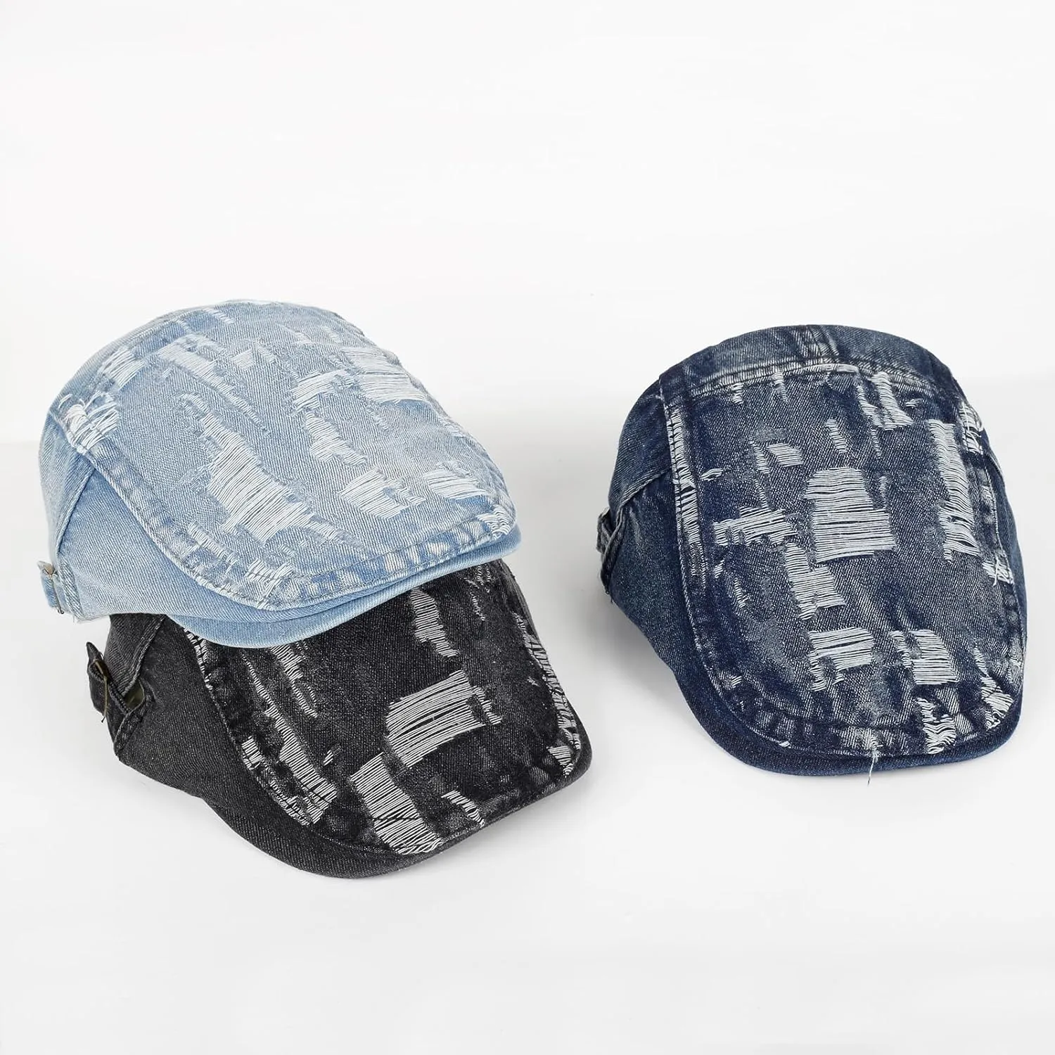 3Pcs Men's Newsboy Caps Washing Cotton Cooling Lightweight Scally Cap for Men Adjustable Flat Cap