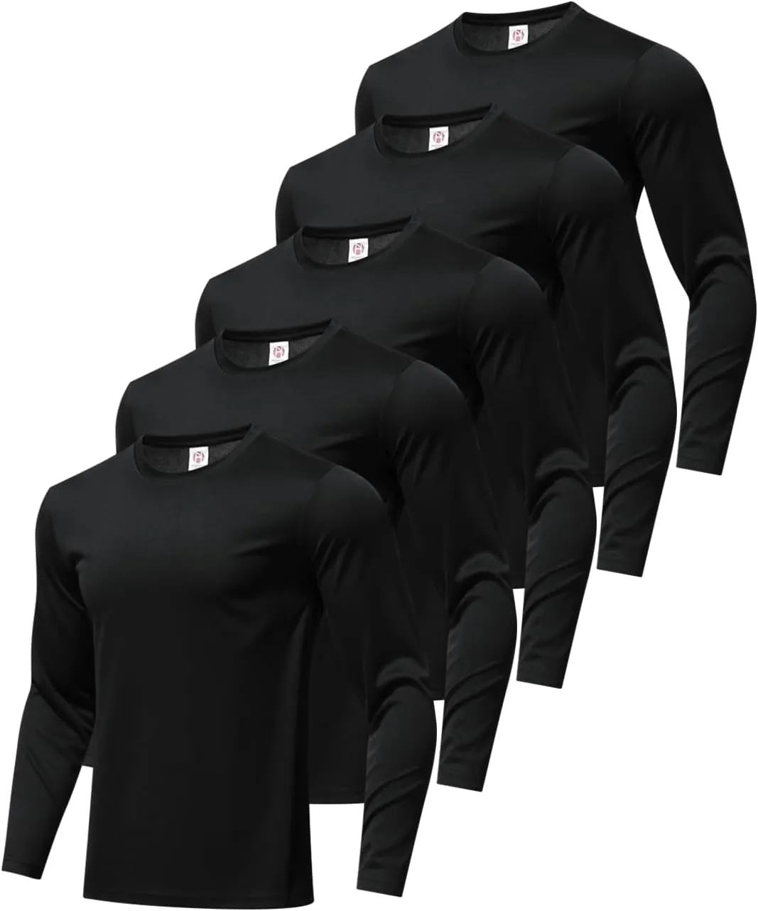 5 Pack Men's Long Sleeve Shirts Sun Protection Shirts Lightweight UPF 50  Rash Guard for Running Workout Fishing