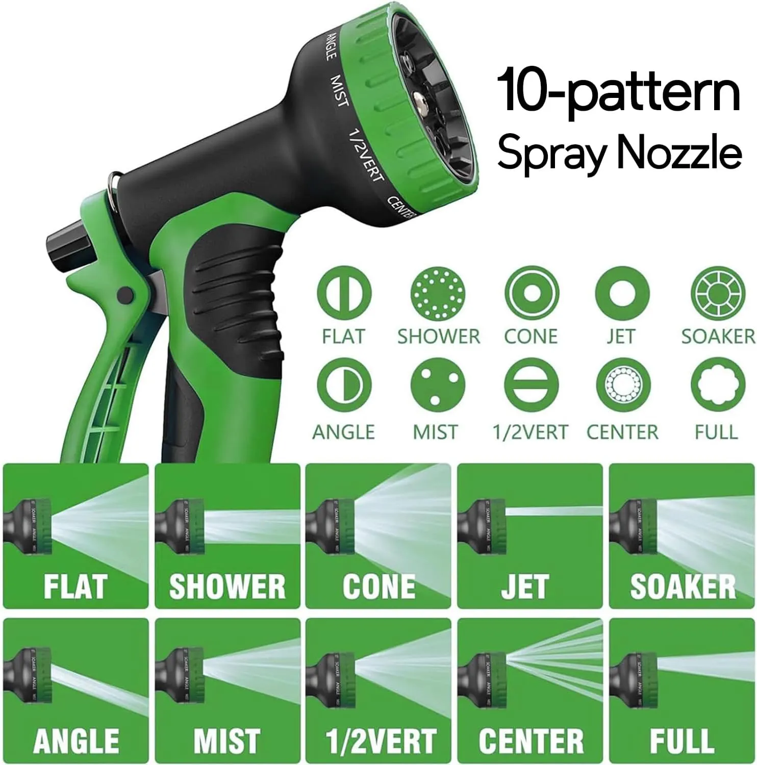 50 ft Expandable Garden Hose, 2025 Upgraded Kink Free Flexible Water Hose 50ft with 10 Pattern Spray Nozzle, Leakproof Solid Brass Fittings, Reinforced Retractable Latex Core, Lightweight, Collapsible