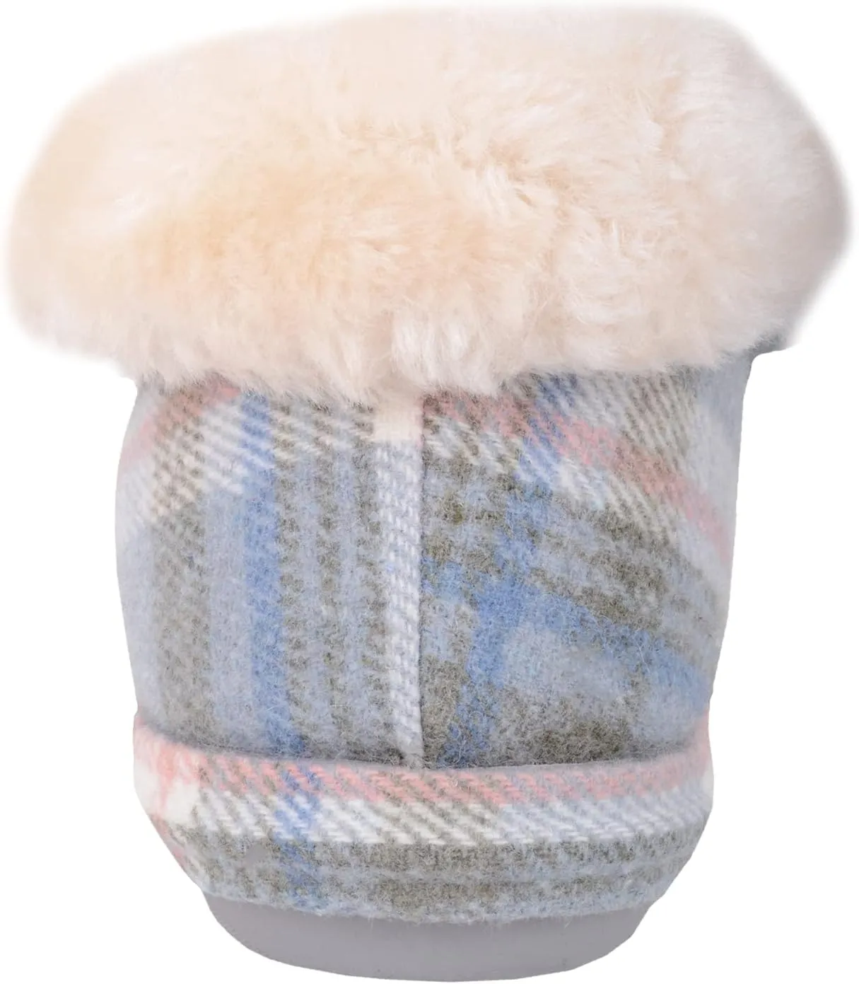 ABSOLUTE FOOTWEAR Womens Slip On Tartan Checked Thick Faux Fur Winter Slipper Booties Boots