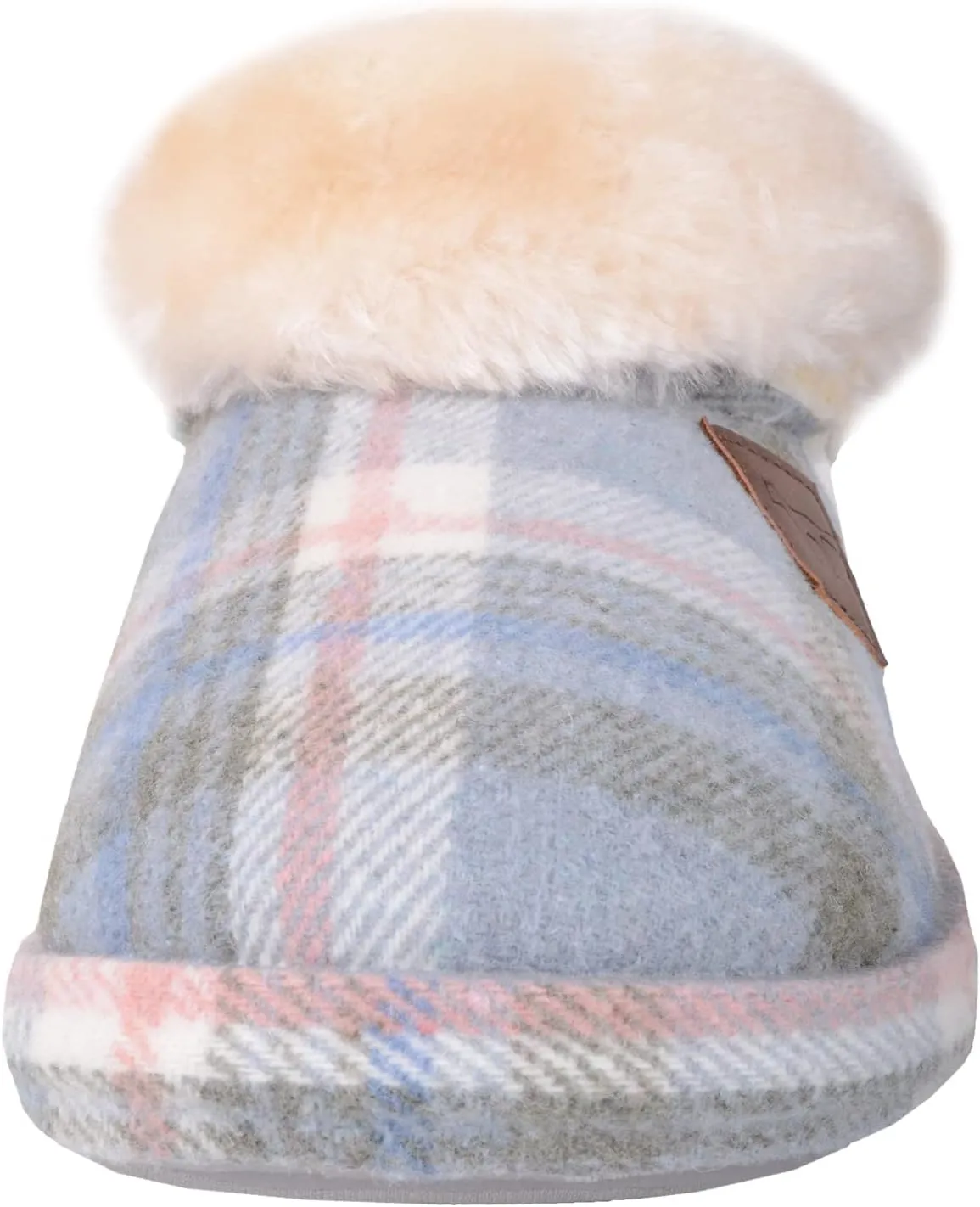 ABSOLUTE FOOTWEAR Womens Slip On Tartan Checked Thick Faux Fur Winter Slipper Booties Boots