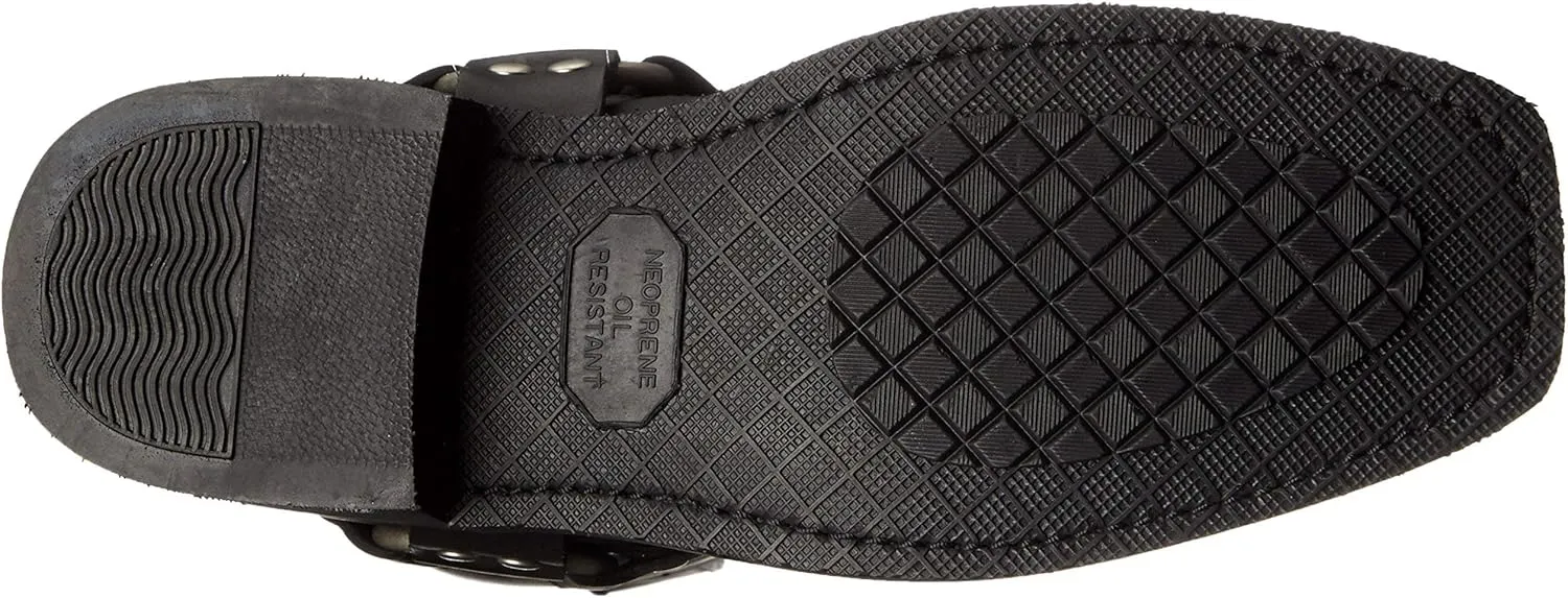 Ad Tec RIDETECS Mens 13in Harness Straps Heavy Duty Oiled Leather Motorcycle Boots, Black - Waterproof, Soft Toe, and Heel Motocross Boots For Men
