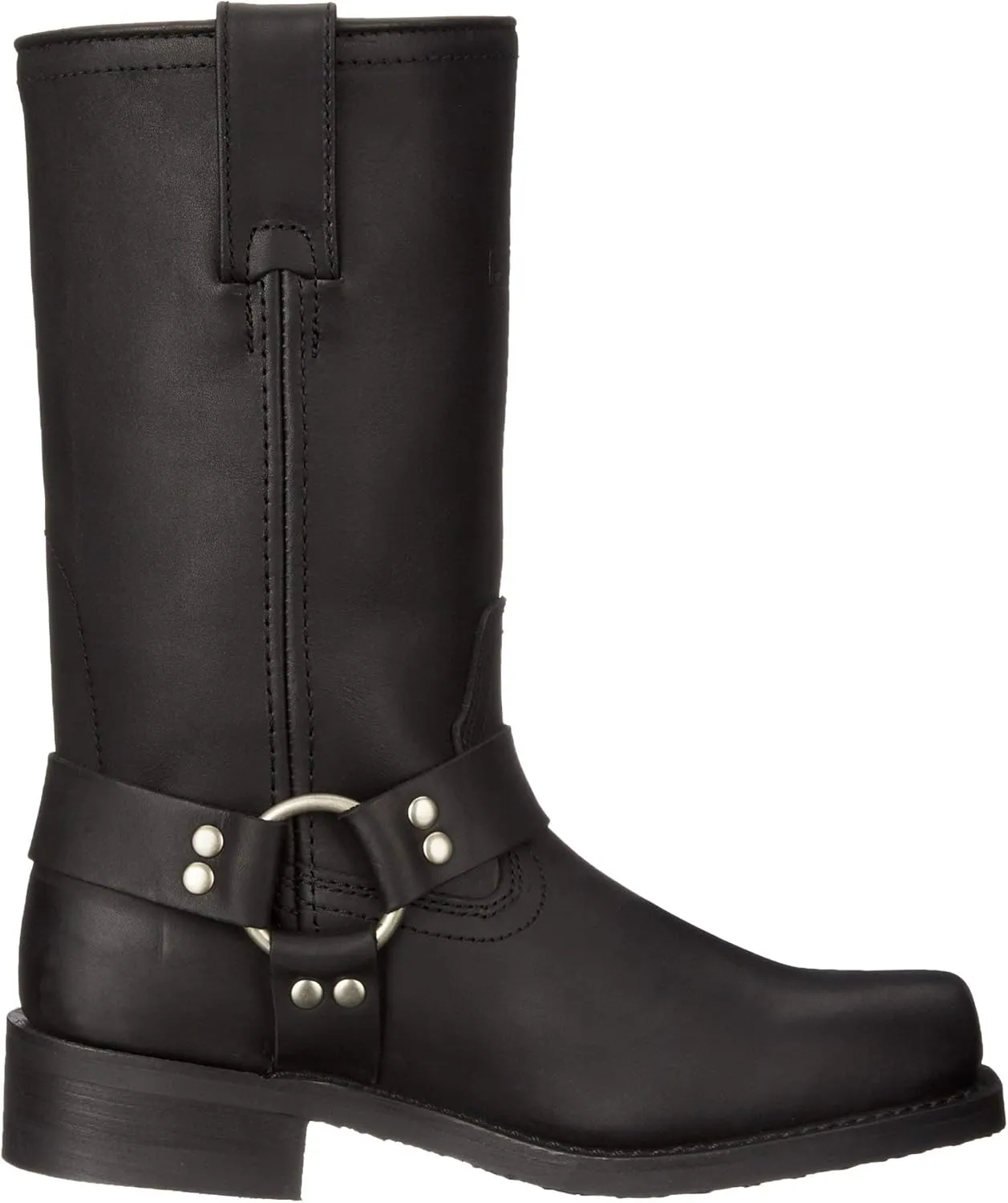 Ad Tec RIDETECS Mens 13in Harness Straps Heavy Duty Oiled Leather Motorcycle Boots, Black - Waterproof, Soft Toe, and Heel Motocross Boots For Men