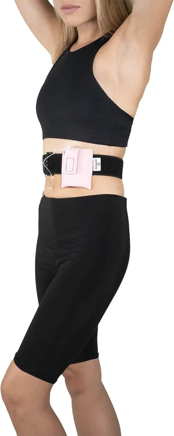 Adjustable Rose Insulin Pump Belt – Diabetic Insulin Pump Stretch Band – Waist Belt Insulin Pump Case – Compatible with Medtronic 780G – Assembled in the USA (Large)