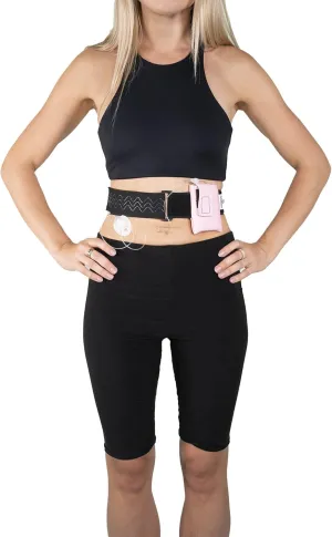Adjustable Rose Insulin Pump Belt – Diabetic Insulin Pump Stretch Band – Waist Belt Insulin Pump Case – Compatible with Medtronic 780G – Assembled in the USA (Large)