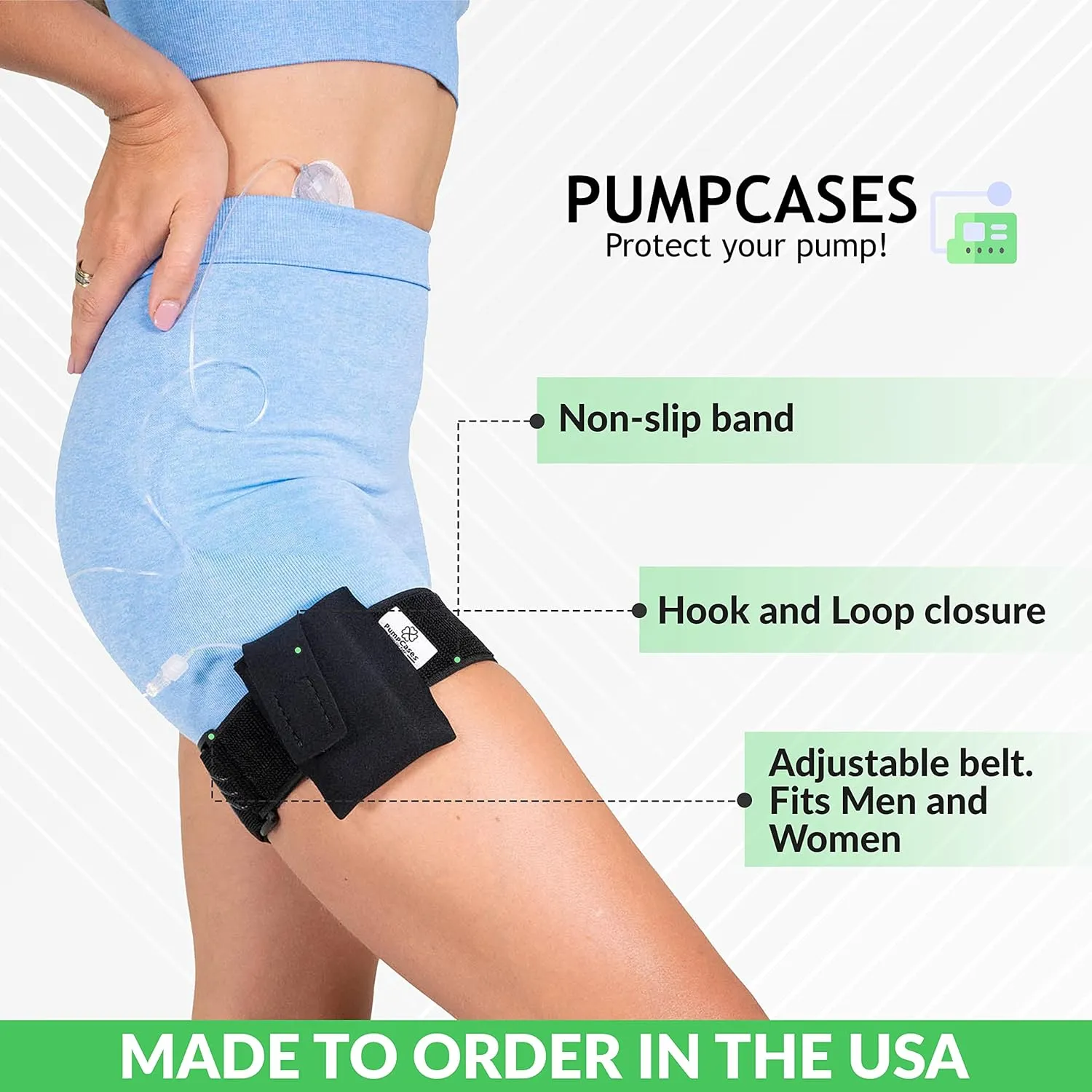 Adjustable Rose Insulin Pump Belt – Diabetic Insulin Pump Stretch Band – Waist Belt Insulin Pump Case – Compatible with Medtronic 780G – Assembled in the USA (Large)