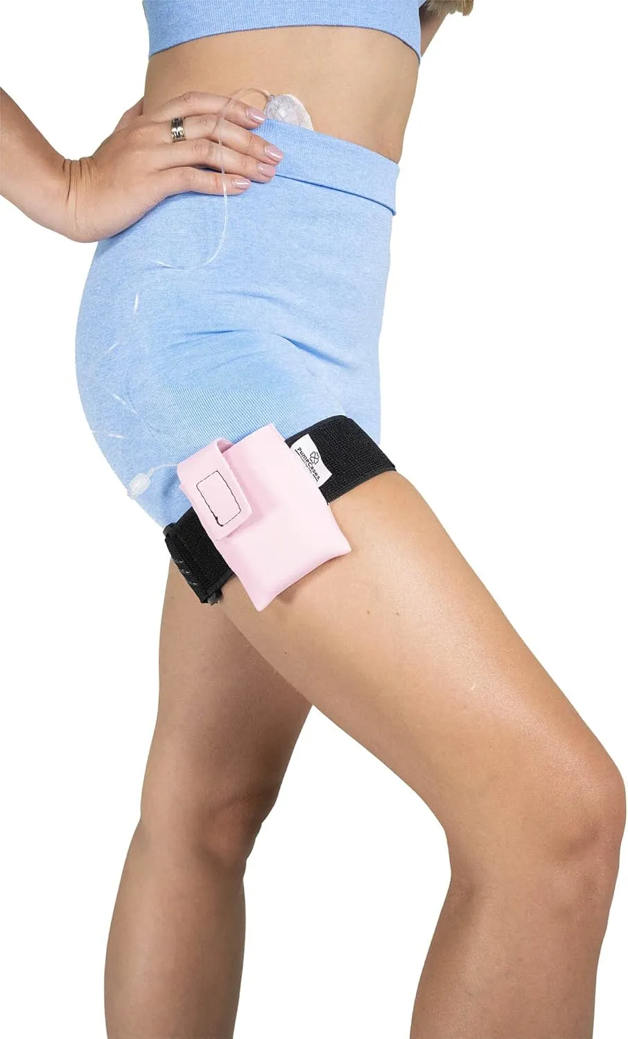 Adjustable Rose Insulin Pump Belt – Diabetic Insulin Pump Thigh Band – Leg Belt Insulin Pump Case – Compatible with 780G – Assembled in The USA (Small)