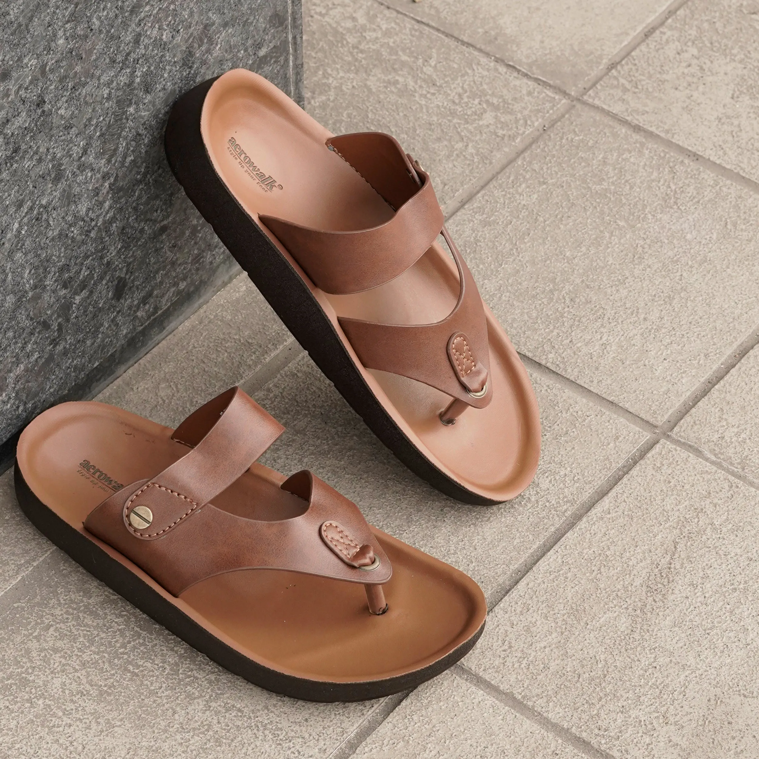 Aerowalk TAN Slipper with slip-on for male