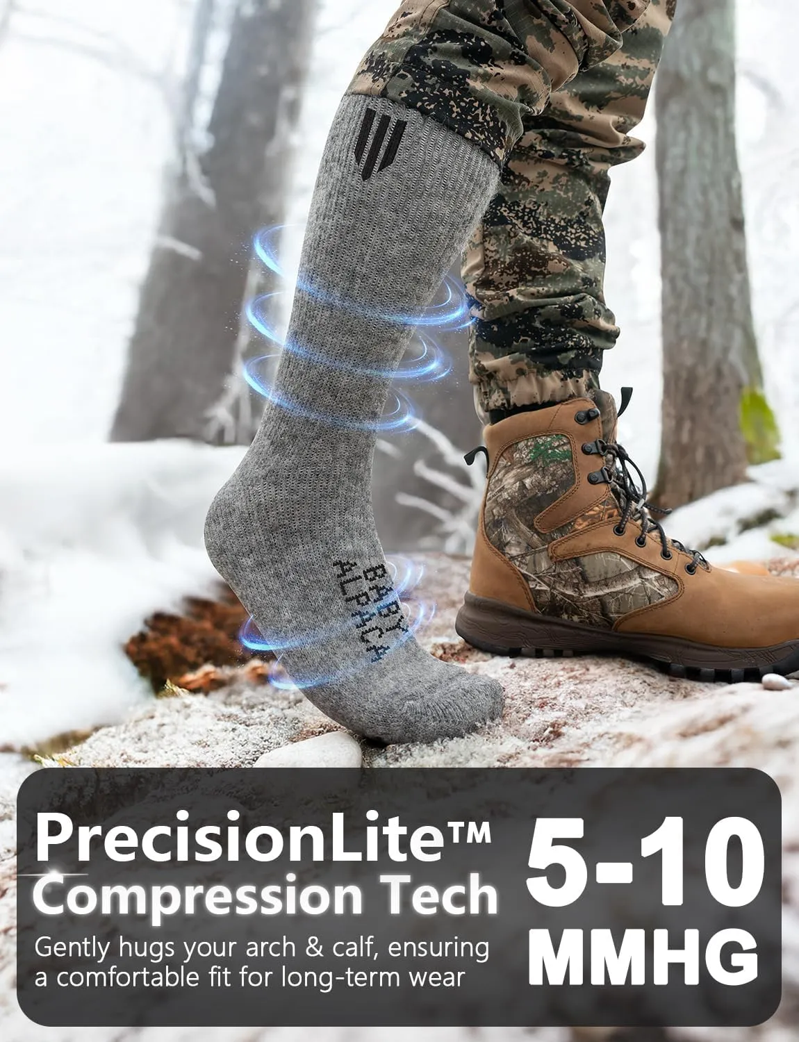 Alpaca Wool Heavyweight Thermal Boot Socks Winter Hunting Hiking Working Cold Weather Cushioned