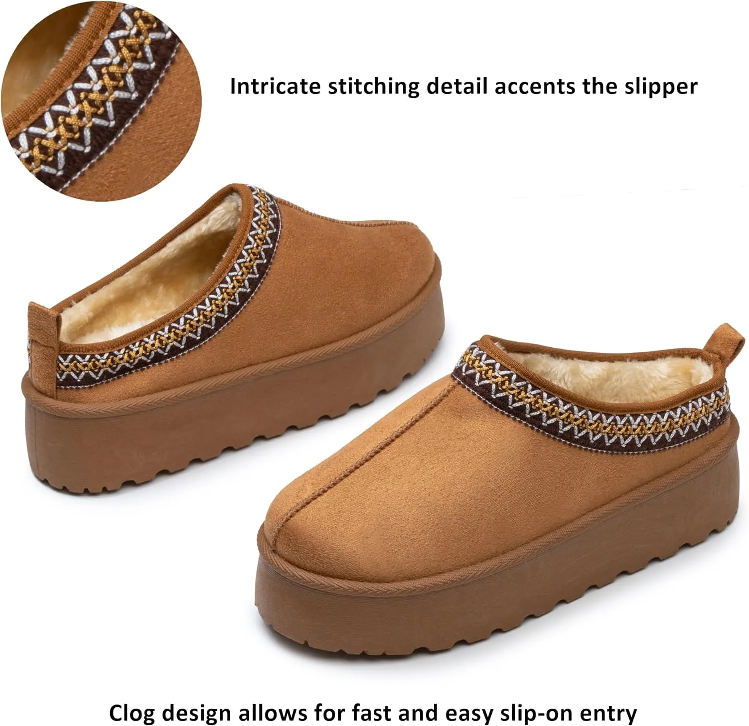 Alpine Swiss Emily Womens Platform Slippers Faux Fur Warm Slip On Clog Shoes Short Ankle Boots