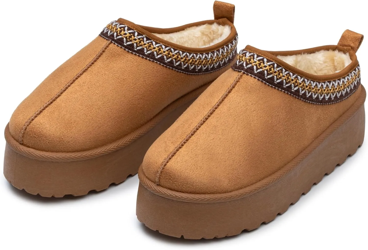 Alpine Swiss Emily Womens Platform Slippers Faux Fur Warm Slip On Clog Shoes Short Ankle Boots