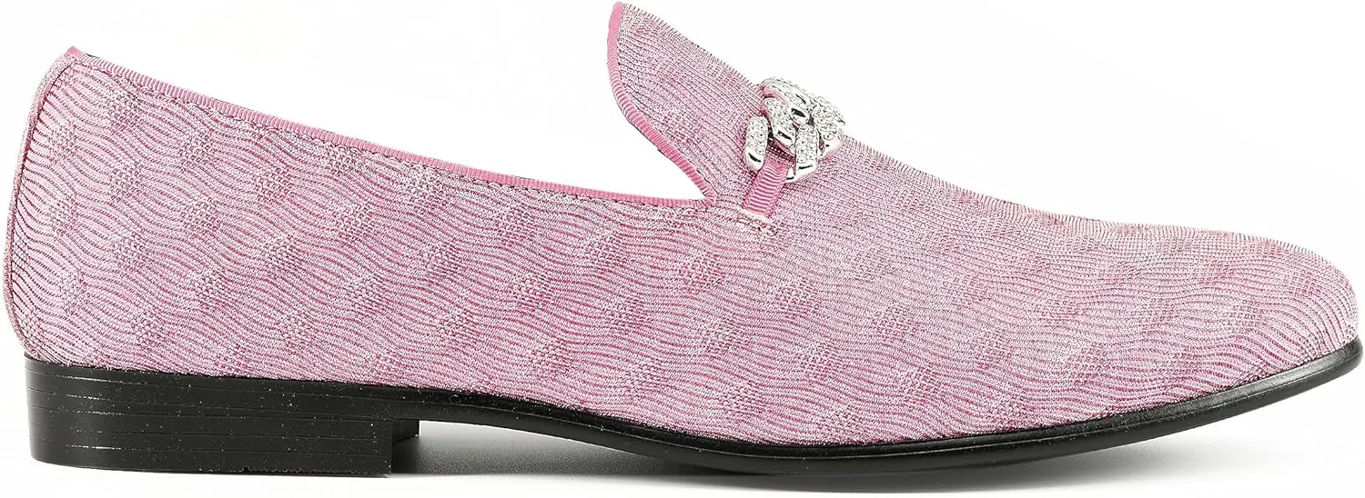 Amali Aller, Mens Casual Shoes - Loafers Men Slip on Shoes - Man Made Velvet Men's Slippers with Metal and Knitted Buckle - Mens Tuxedo Shoes