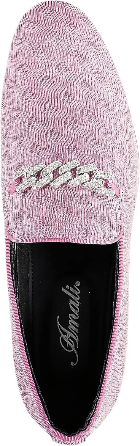 Amali Aller, Mens Casual Shoes - Loafers Men Slip on Shoes - Man Made Velvet Men's Slippers with Metal and Knitted Buckle - Mens Tuxedo Shoes