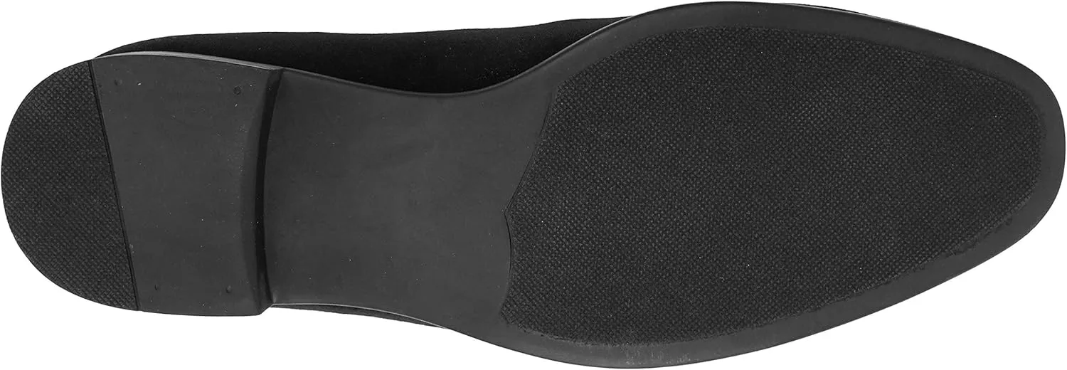 Amali Crown - Velvet Men’s Slip-On Shoes with Jewelry Crown Piece - Smoking Slip On Dress Shoes for Men - Velvet Formal Loafers for Men - The Original Smoking Men Tuxedo Dress Shoe