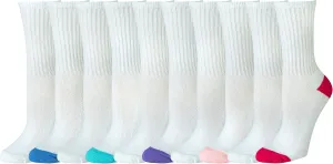 Amazon Essentials Women's Cotton Crew Socks, Lightly Cushioned, 10 Pairs