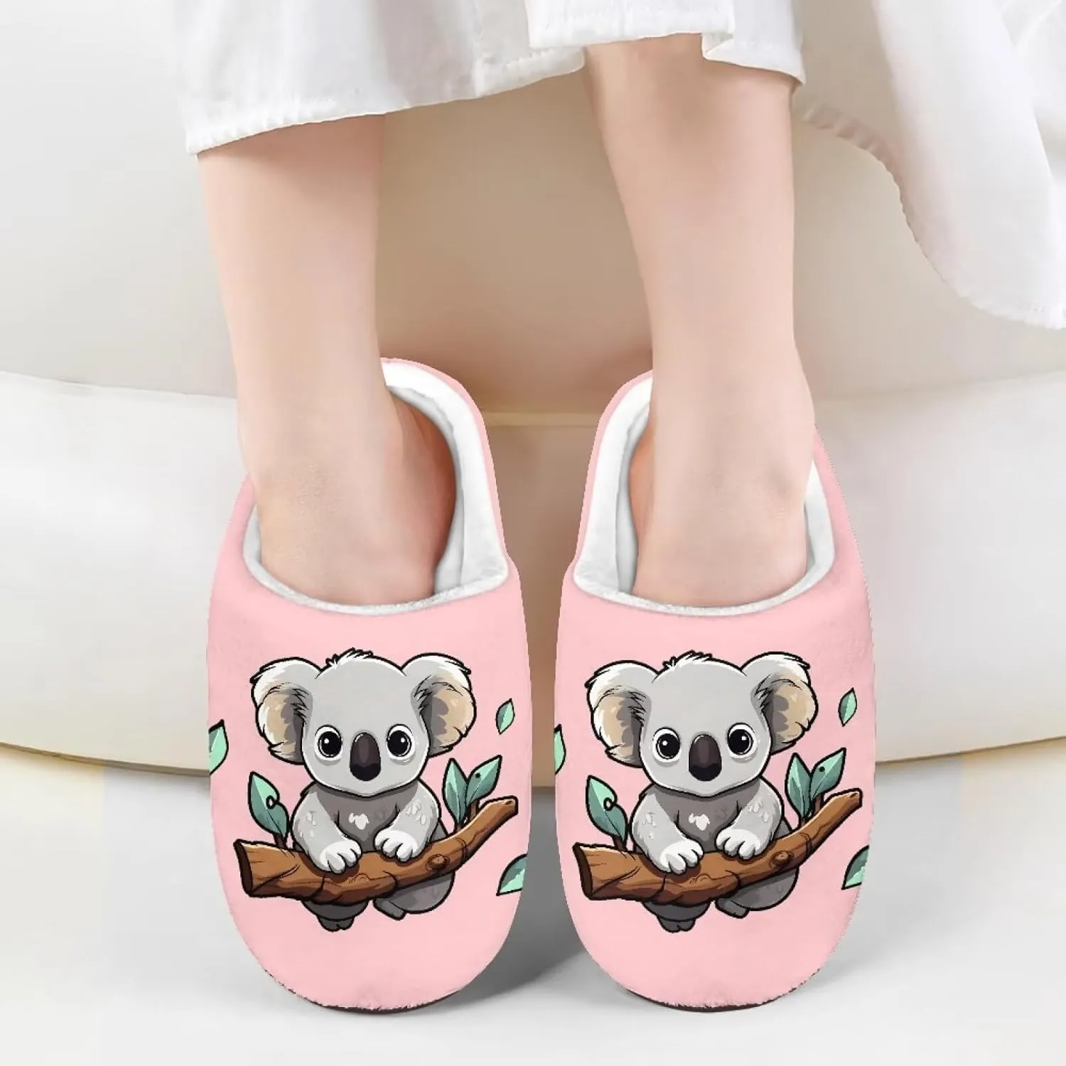 Animal Cotton Slippers for Kid Comfort Cozy Slippers Breathable Slip-On Plush Outdoor Home Non-Slip Slipper for Kids
