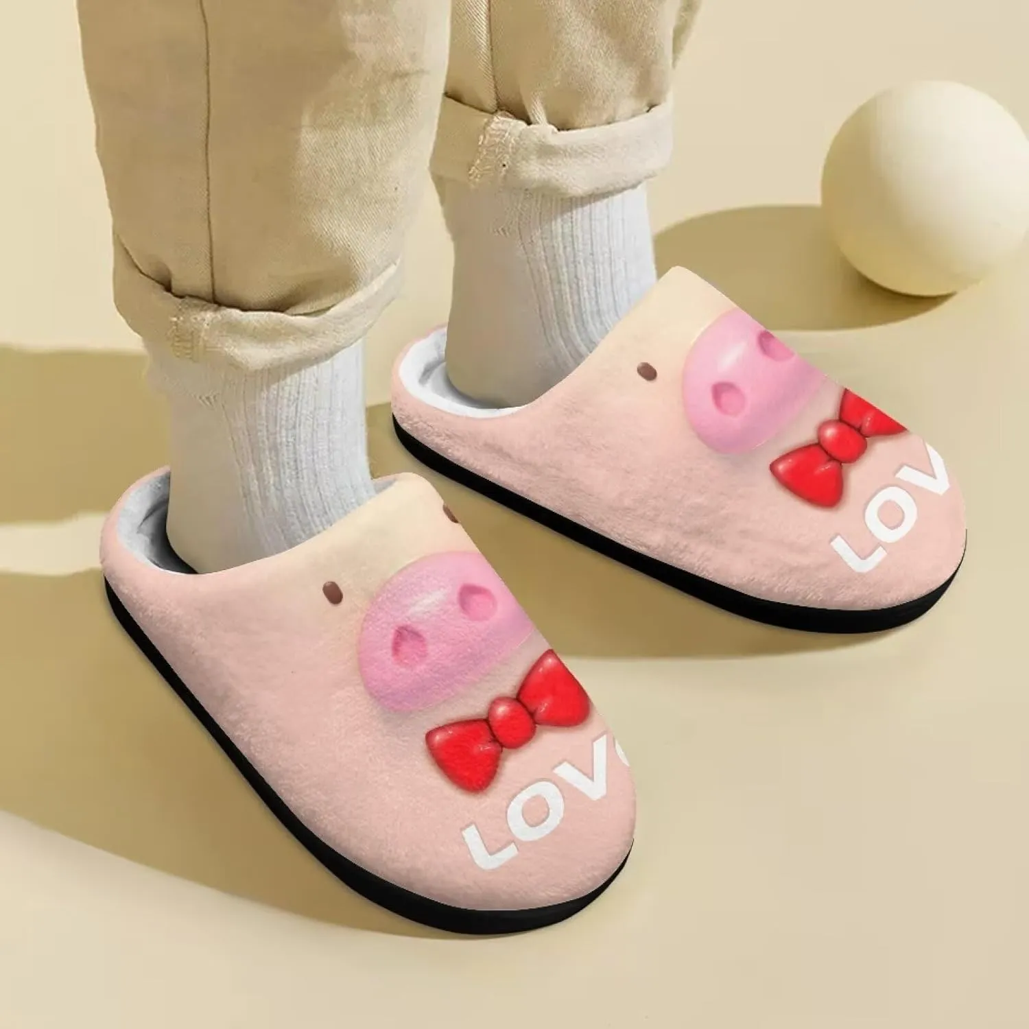Animal Cotton Slippers for Kid Cozy Slippers Fluffy Slip-On Fuzzy Fluffy Outdoor Home Non-Slip Slipper for Kids
