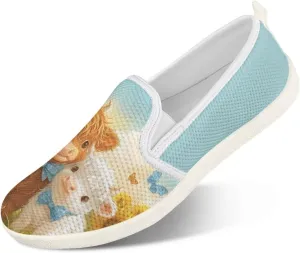 Animal Pattern Walking Shoes for Women Comfort Fashion Casual Sneakers Lightweight Soft Mesh Flat Breathable Workout Wide Width