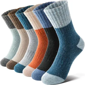 Anlisim Kids Merino Wool Hiking Socks Boys Girls Toddlers Thermal Winter Warm Boot Thick Cushion Gift Socks 6 Pairs