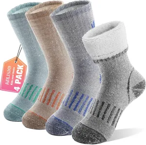 Anlisim Kids Merino Wool Hiking Socks Boys Girls Toddlers Thermal Winter Warm Boot Thick Cushion Snowboarding Socks