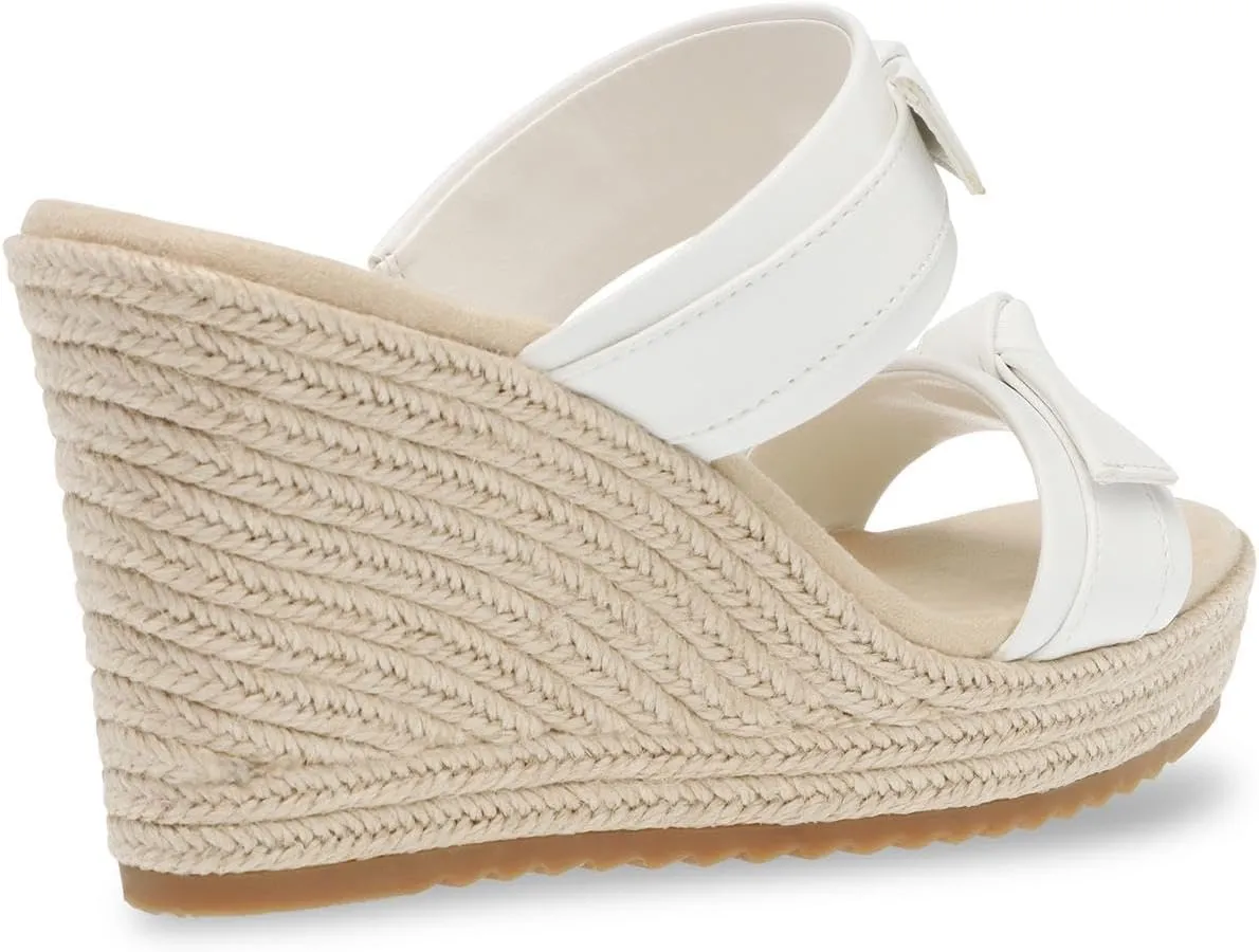 Anne Klein Womens Wiona Slip On Platforms Wedge Sandals