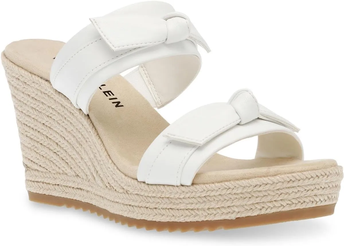 Anne Klein Womens Wiona Slip On Platforms Wedge Sandals