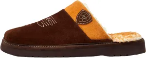 ARIAT Men's 2842 Silversmith Outdoor Indoor Western Suede Foam Cushioned Square Toe Slipper