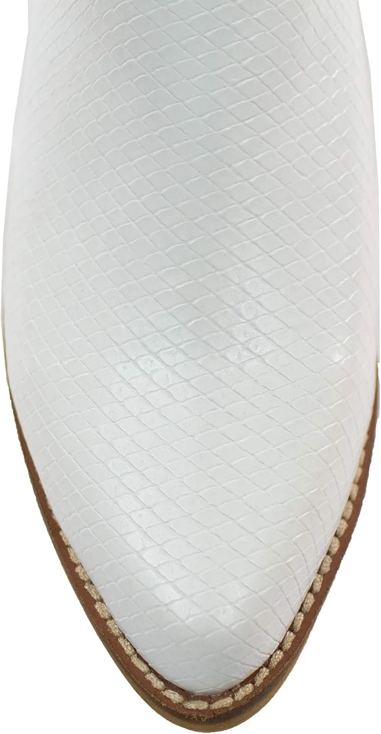 ARiderGirl Womens Sissy Stacked Heel Snake and Cow Print Pointed Toe Slip-on Mule