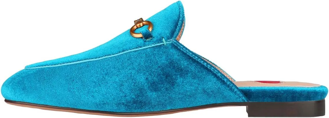 Arqa Mules for Women Almond Toe Leather Flats Slip-on Comfort Backless Loafers Buckle Mule Shoes