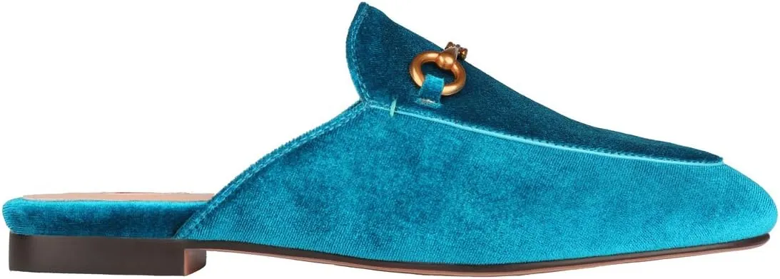 Arqa Mules for Women Almond Toe Leather Flats Slip-on Comfort Backless Loafers Buckle Mule Shoes