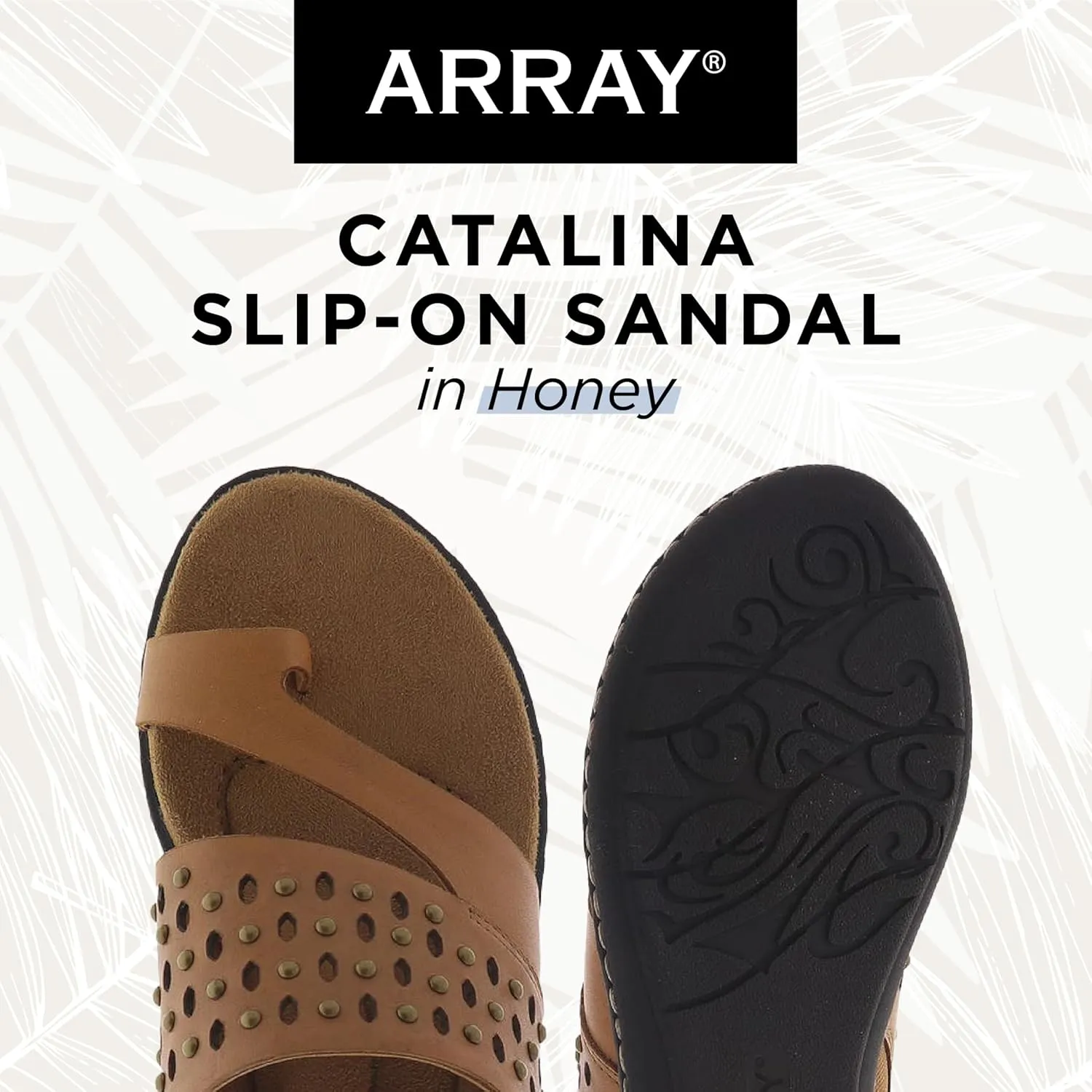 ARRAY Women's Catalina Leather Slip-On Sandal with Studs