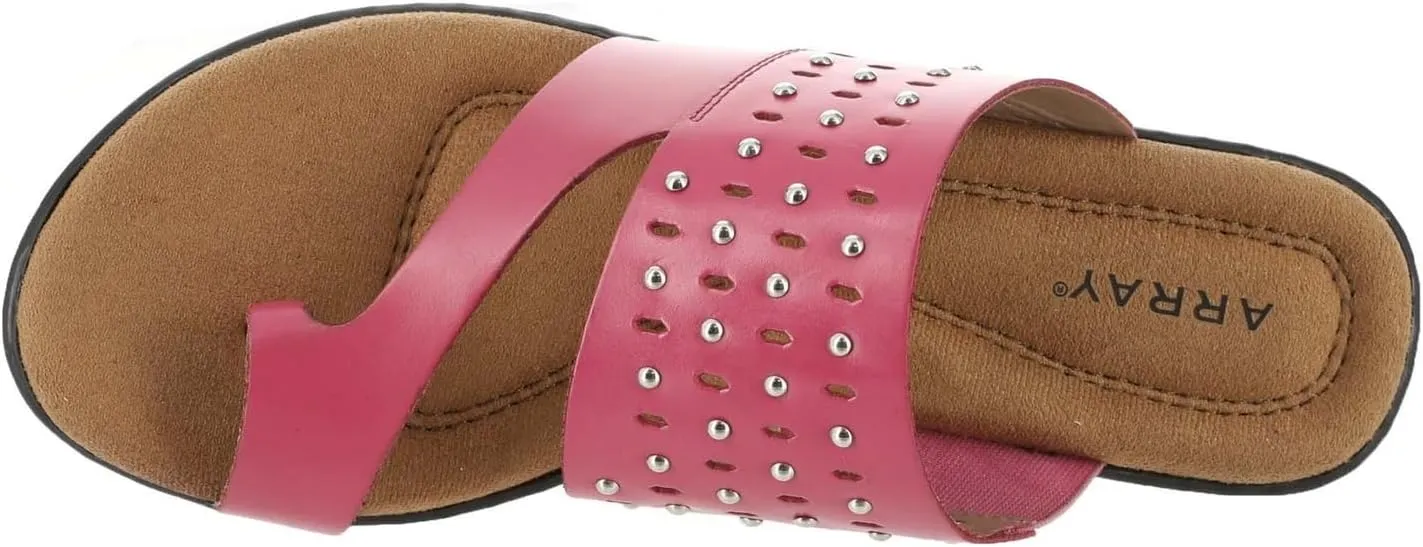ARRAY Women's Catalina Leather Slip-On Sandal with Studs