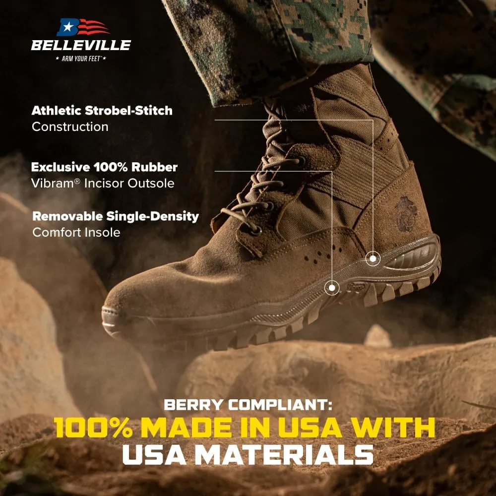 B Belleville Arm Your Feet USMC Ultra Light 520MOTO 8" (EGA) Assault Boots for Men