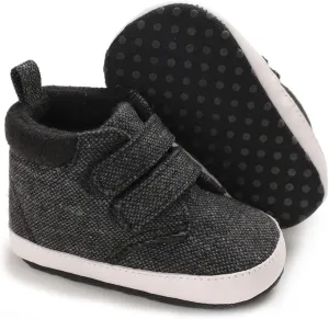 Babelvit Baby Boy Girl Soft Sole Canvas Sneakers Sparkle High Top Lace Up Infant Unisex Ankle Shoes Boots Toddler Newborn Prewalker First Baby Walking Crib Shoes