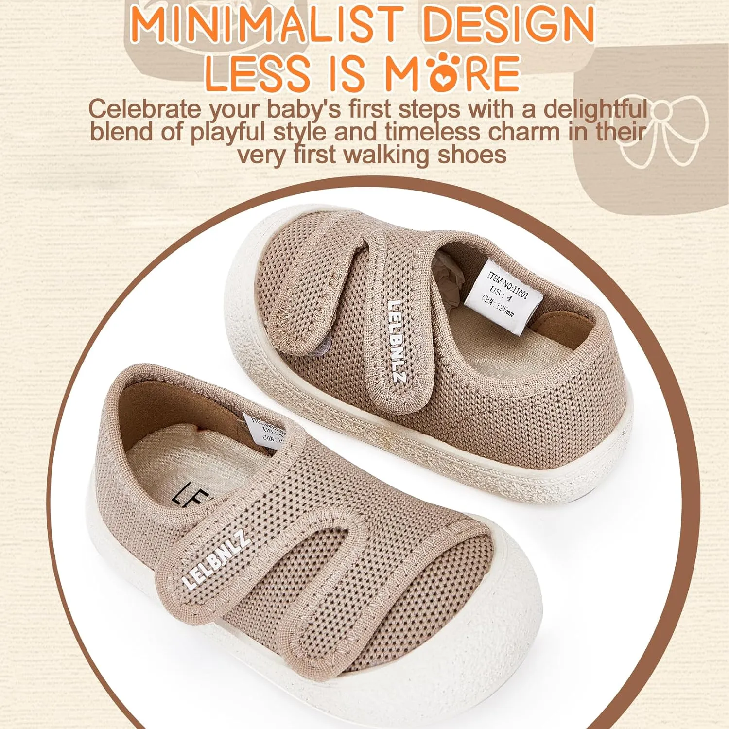Baby Shoes Boys Girls First Walking Lightweight Non-Slip Toddler Sneakers Infant Tennis Shoes 6 9 12 18 20 24 Months