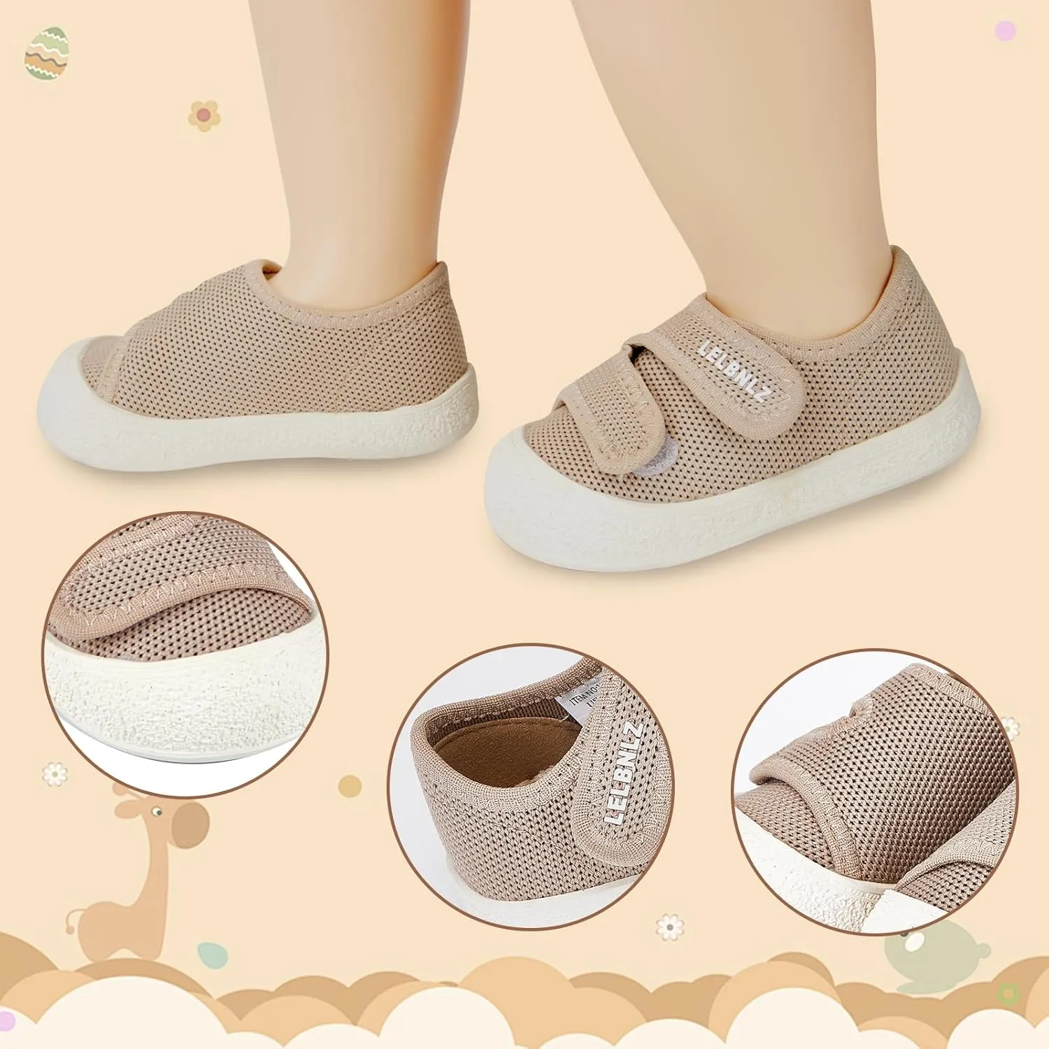 Baby Shoes Boys Girls First Walking Lightweight Non-Slip Toddler Sneakers Infant Tennis Shoes 6 9 12 18 20 24 Months