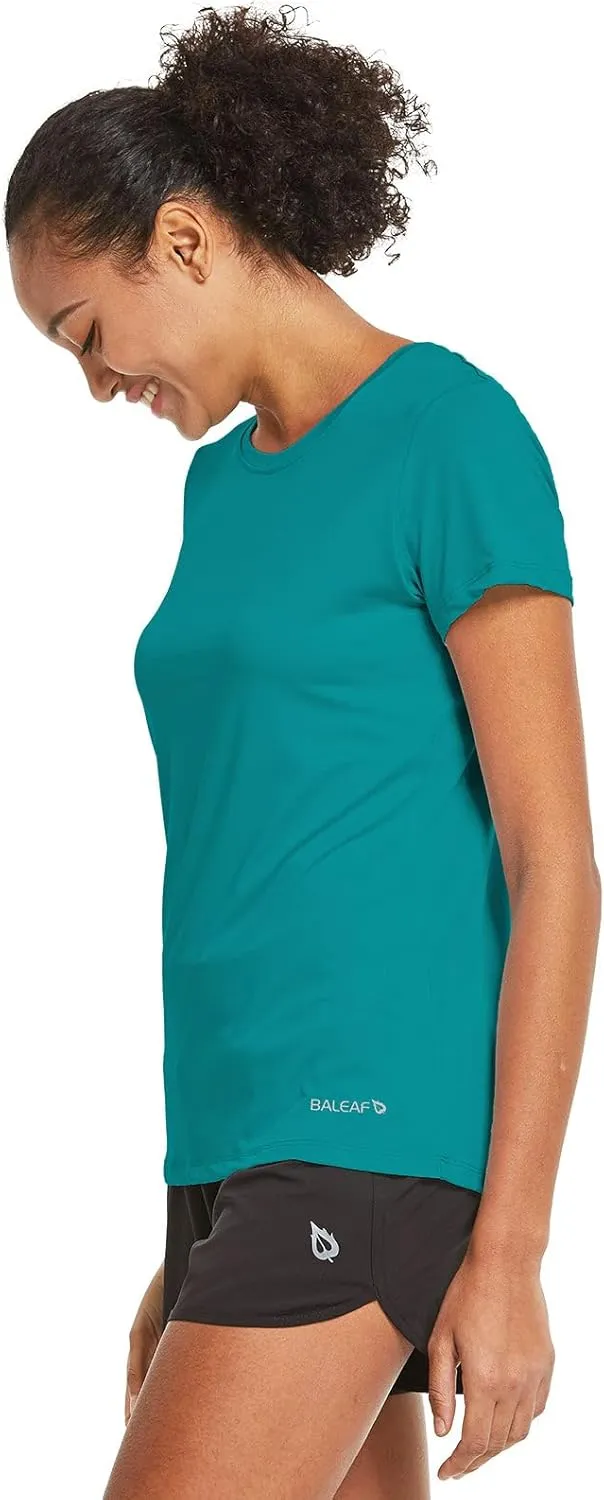baleaf Women's Short Sleeve Running Workout Shirts Athletic Tops Lightweight Quick Dry Training Yoga Crewneck