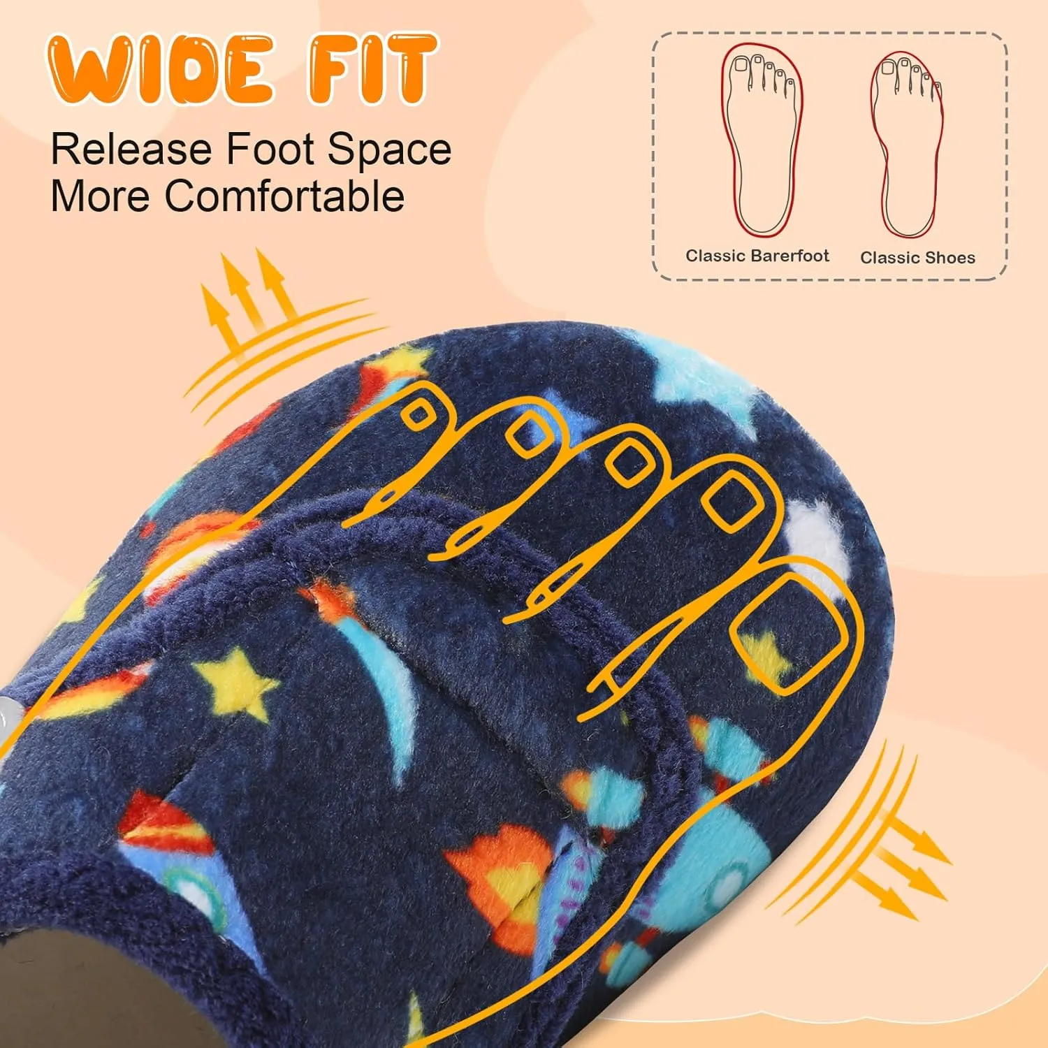 BARERUN Toddler Slippers Boys Girls House Shoes Warm Kids Slippers With Non-Slip Rubber Sole Fuzzy Cozy Walking Shoes Indoor/Outdoor