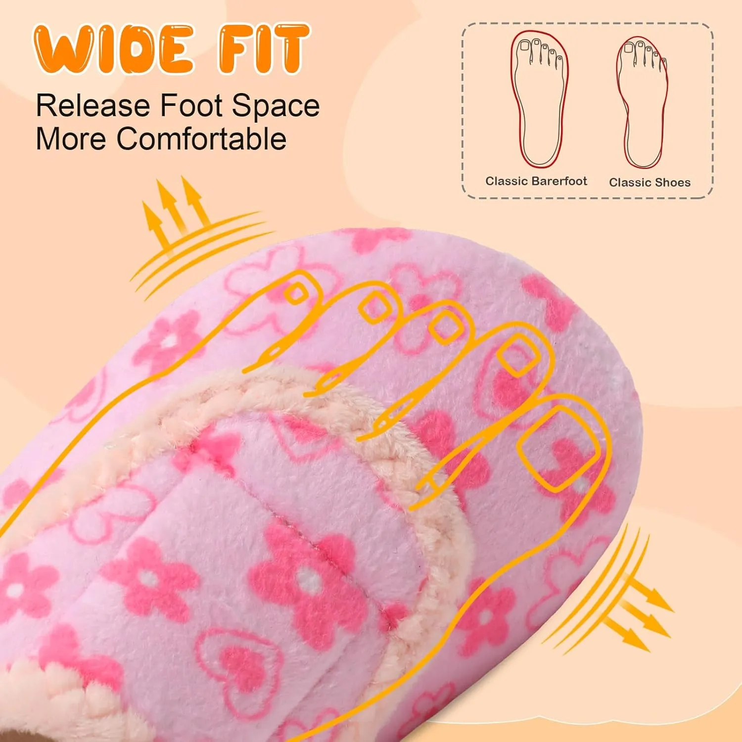 BARERUN Toddler Slippers Boys Girls House Shoes Warm Kids Slippers With Non-Slip Rubber Sole Fuzzy Cozy Walking Shoes Indoor/Outdoor
