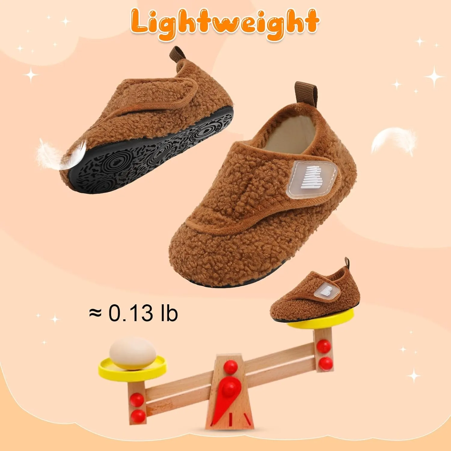 BARERUN Toddler Slippers Boys Girls House Shoes Warm Kids Slippers With Non-Slip Rubber Sole Fuzzy Cozy Walking Shoes Indoor/Outdoor