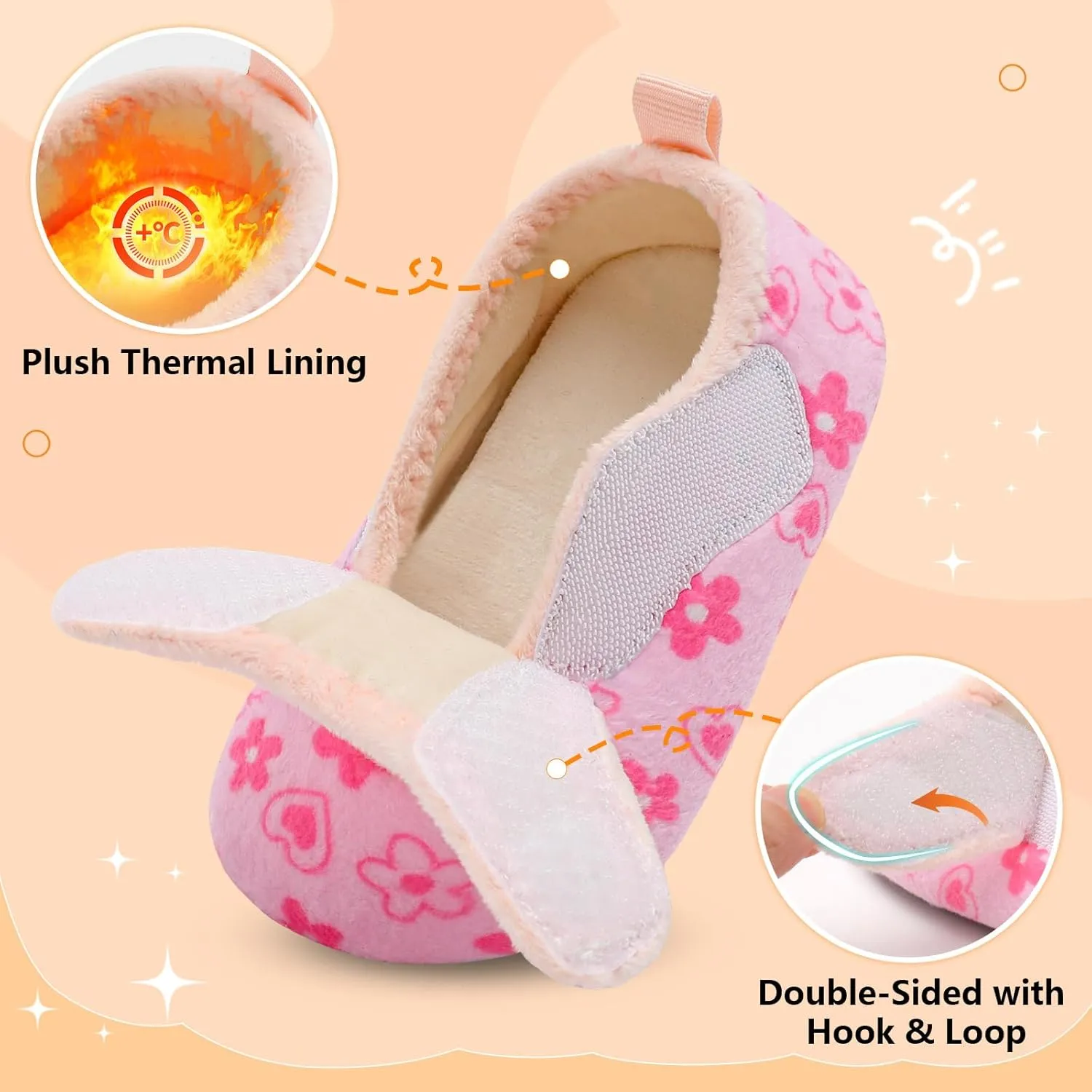 BARERUN Toddler Slippers Boys Girls House Shoes Warm Kids Slippers With Non-Slip Rubber Sole Fuzzy Cozy Walking Shoes Indoor/Outdoor