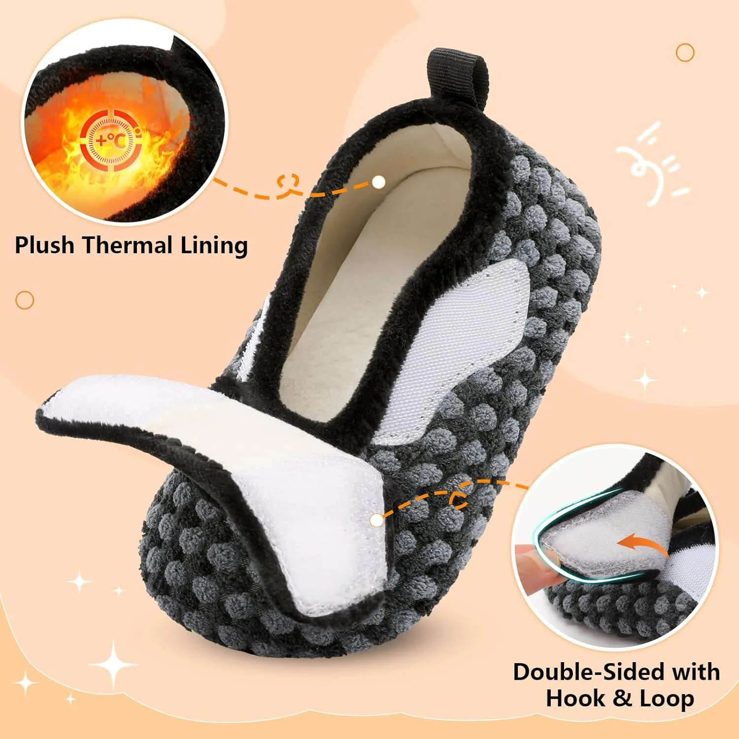 BARERUN Toddler Slippers Boys Girls House Shoes Warm Kids Slippers With Non-Slip Rubber Sole Fuzzy Cozy Walking Shoes Indoor/Outdoor