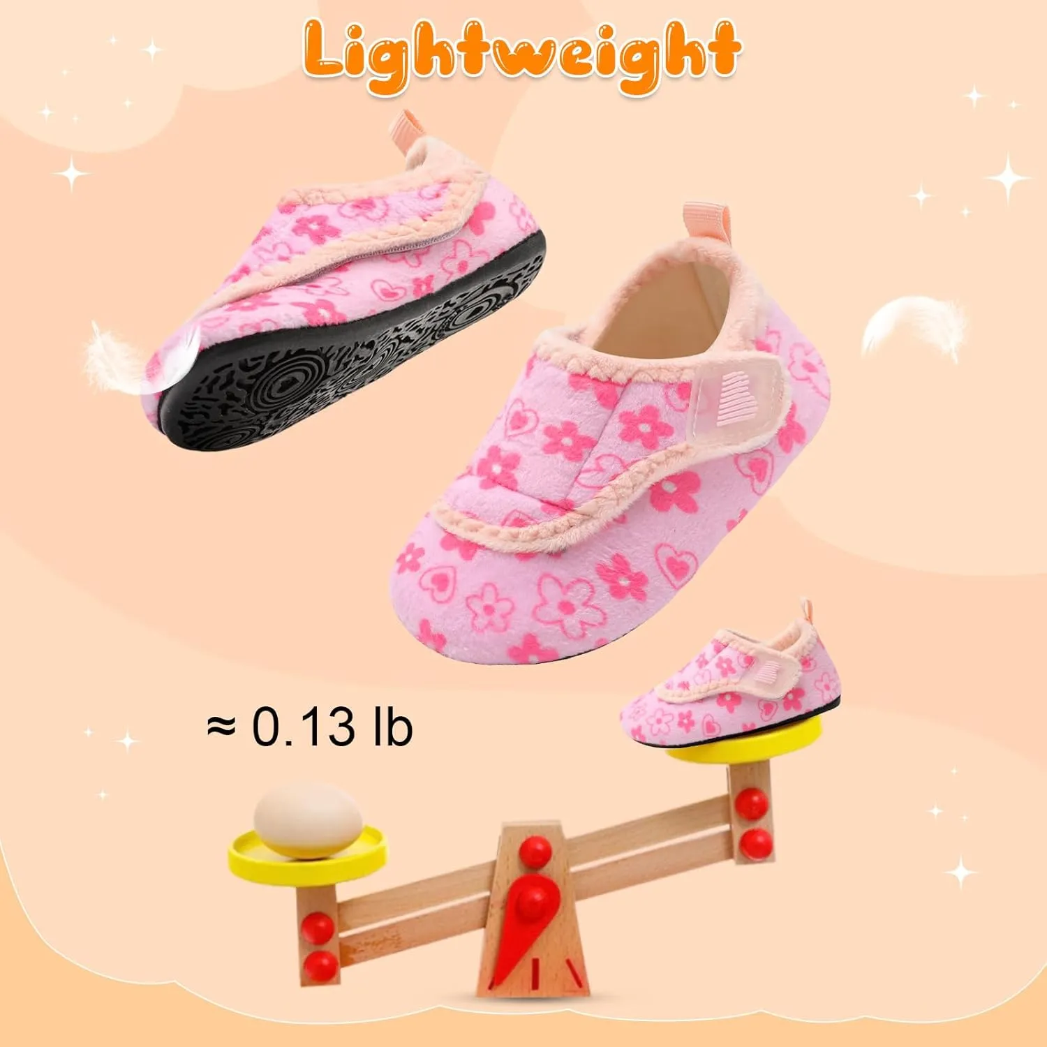 BARERUN Toddler Slippers Boys Girls House Shoes Warm Kids Slippers With Non-Slip Rubber Sole Fuzzy Cozy Walking Shoes Indoor/Outdoor