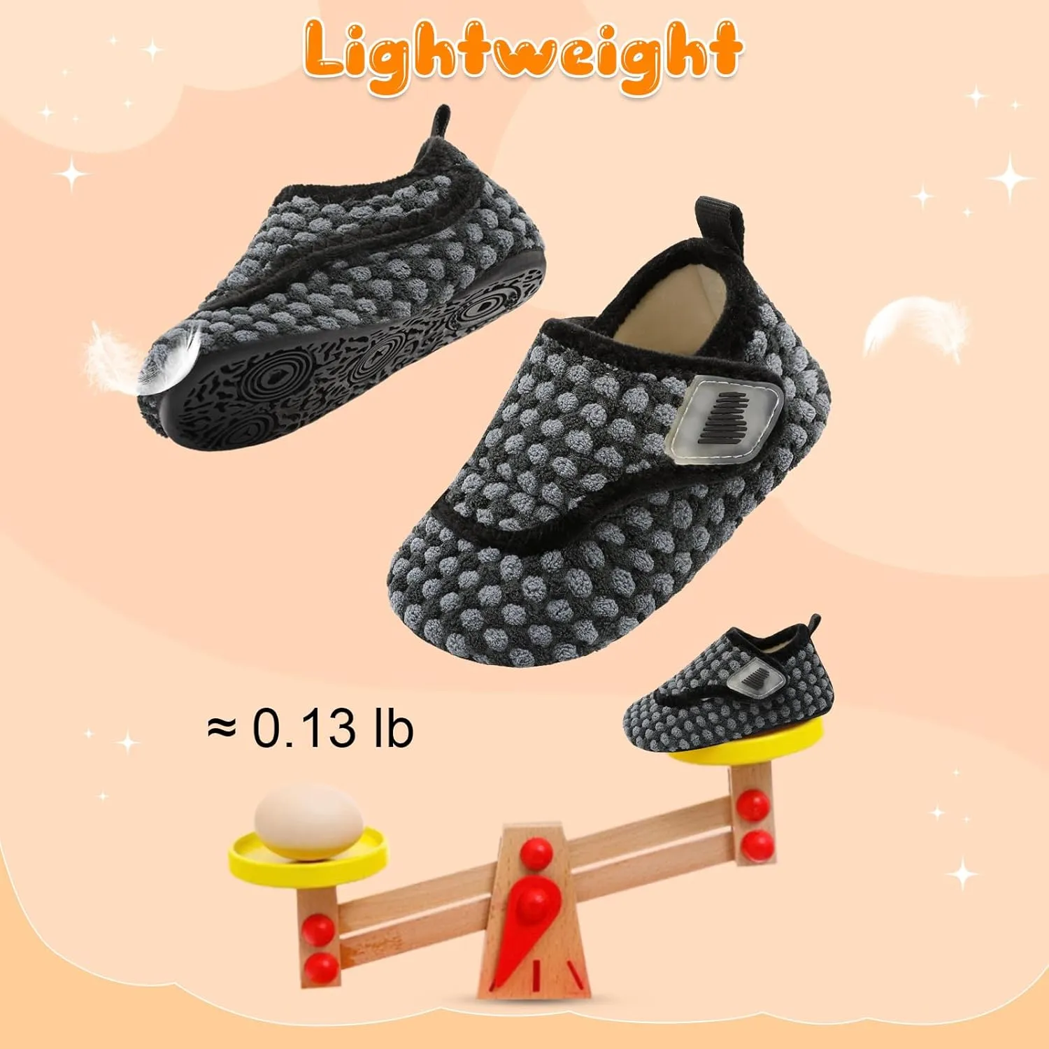 BARERUN Toddler Slippers Boys Girls House Shoes Warm Kids Slippers With Non-Slip Rubber Sole Fuzzy Cozy Walking Shoes Indoor/Outdoor
