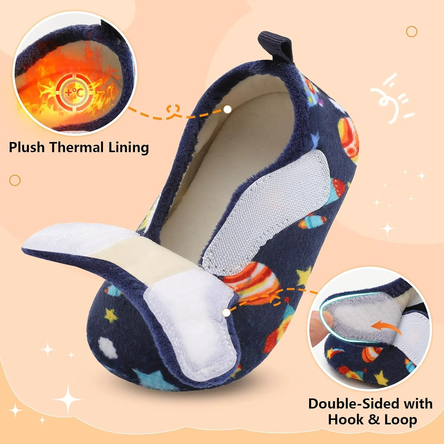 BARERUN Toddler Slippers Boys Girls House Shoes Warm Kids Slippers With Non-Slip Rubber Sole Fuzzy Cozy Walking Shoes Indoor/Outdoor