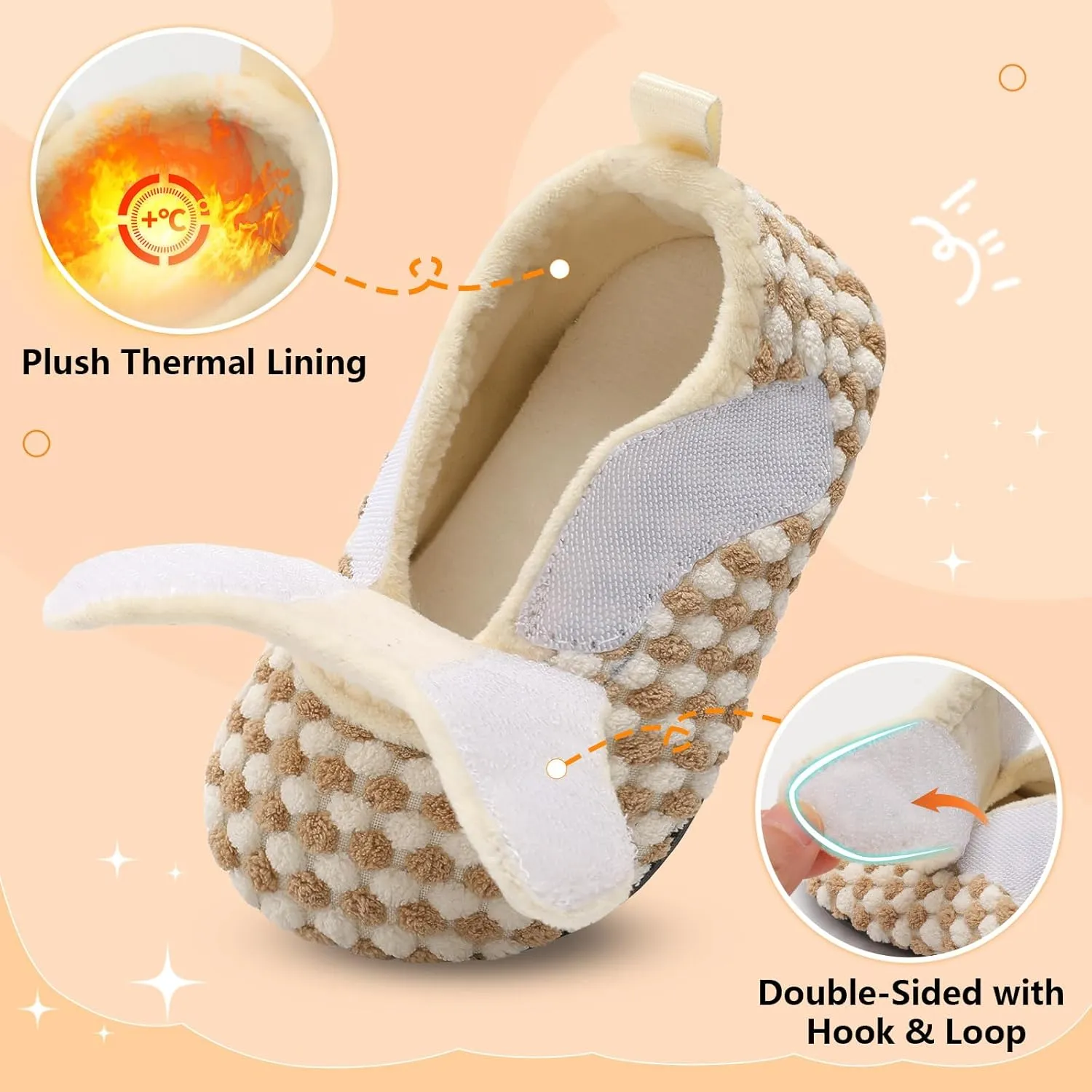 BARERUN Toddler Slippers Boys Girls House Shoes Warm Kids Slippers With Non-Slip Rubber Sole Fuzzy Cozy Walking Shoes Indoor/Outdoor
