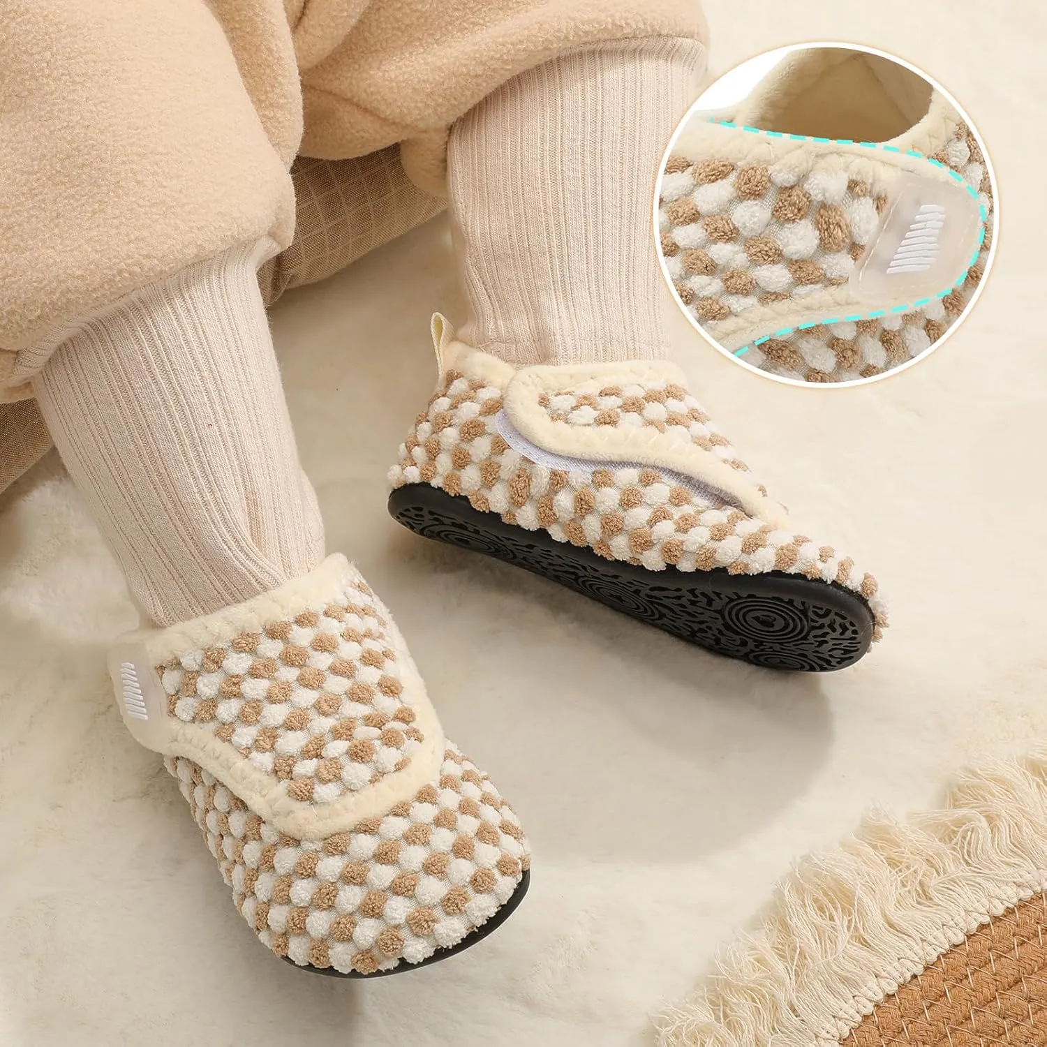 BARERUN Toddler Slippers Boys Girls House Shoes Warm Kids Slippers With Non-Slip Rubber Sole Fuzzy Cozy Walking Shoes Indoor/Outdoor